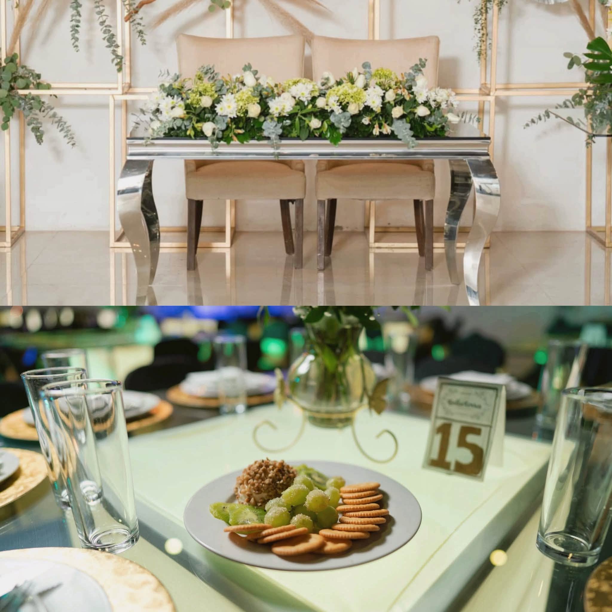 Presentación de Platillo de Gala Formal Servido en Mesa para Recepción Nupcial